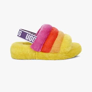 Ugg Rainbow Fluff Yeah Men Slippers Multicolor/Yellow (2347OIFBS)